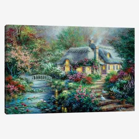 Little River Cottage Canvas Print #BOE100} by Nicky Boehme Canvas Wall Art