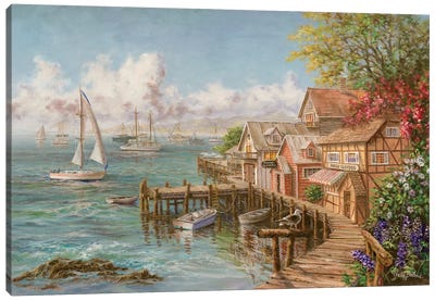 Mariner’s Haven Canvas Art Print - Coastal Village & Town Art