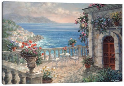 Mediterranean Elegance Canvas Art Print - Coastal Village & Town Art