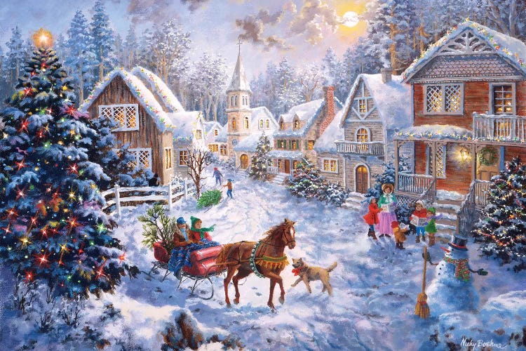 Merry Christmas Canvas Wall Art by Nicky Boehme | iCanvas