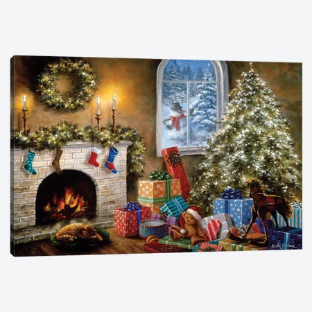 Not A Creature Was Stirring Canvas Print #BOE117} by Nicky Boehme Canvas Art