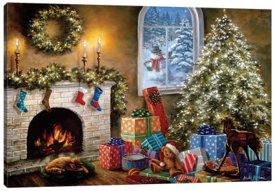 Not A Creature Was Stirring Canvas Art Print - Christmas Scenes