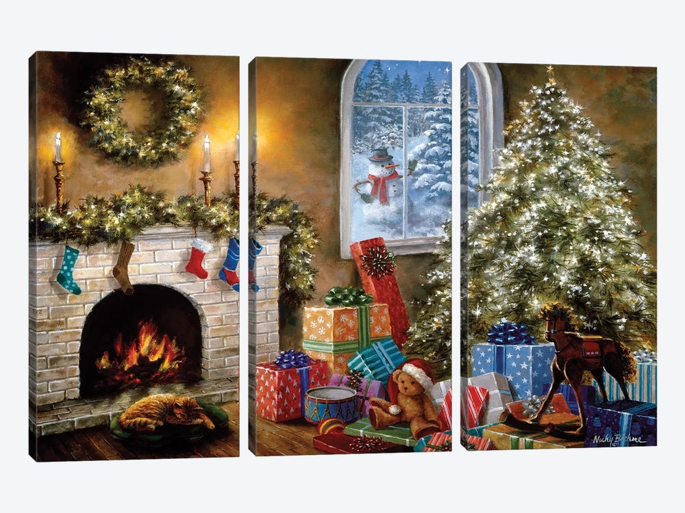 Not A Creature Was Stirring by Nicky Boehme 3-piece Canvas Wall Art