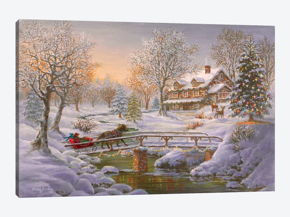 Over The Bridge To Grandma's House by Nicky Boehme 1-piece Canvas Print