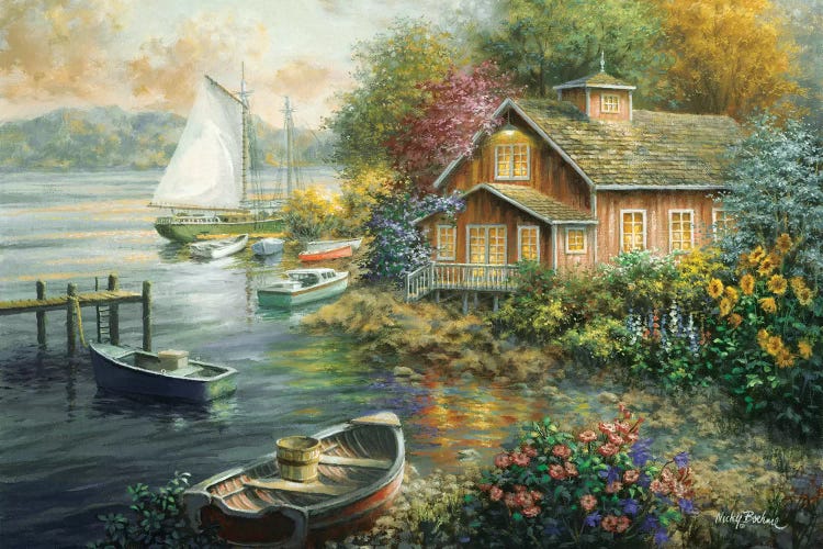 Peaceful Mooring by Nicky Boehme wall art
