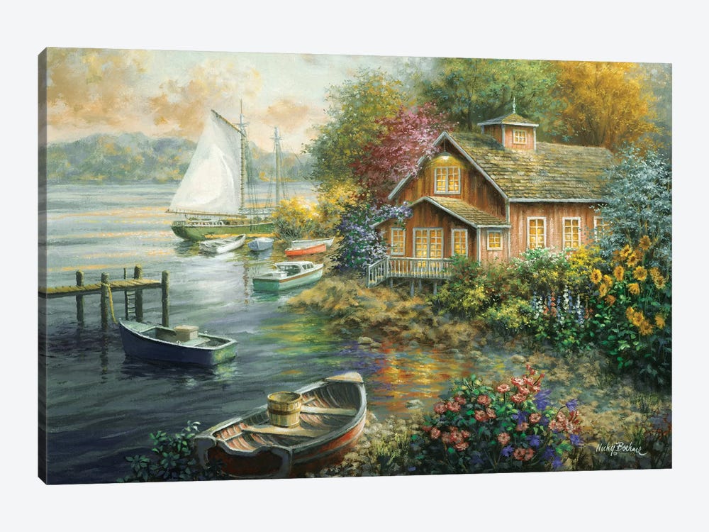 Peaceful Mooring by Nicky Boehme 1-piece Canvas Artwork