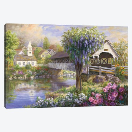 Picturesque Covered Bridge Canvas Print #BOE125} by Nicky Boehme Art Print