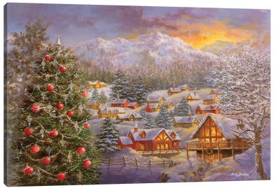 Season's Greetings Canvas Art Print - Christmas Scenes