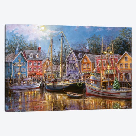 Ships Aglow Canvas Print #BOE139} by Nicky Boehme Canvas Art Print