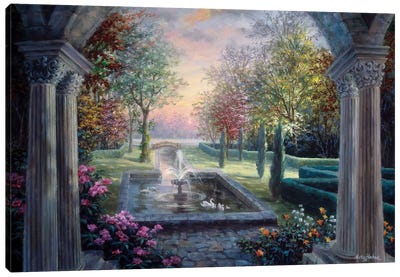 Soulful Mediterranean Tranquility Canvas Art Print - Garden & Floral Landscape Art