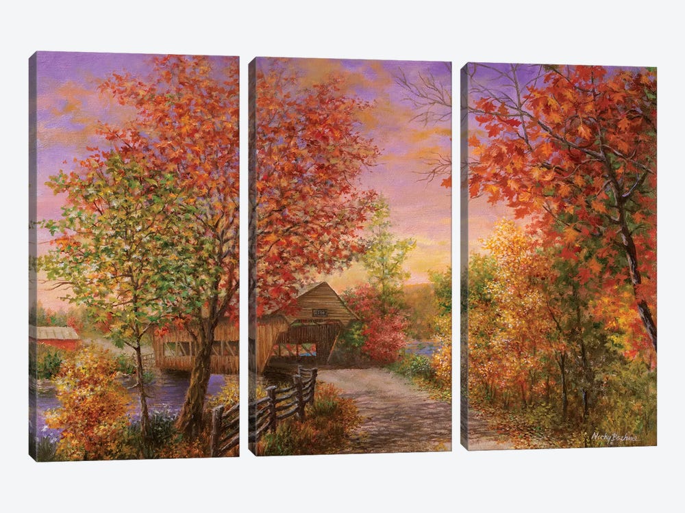 Autumn’s Color Of Fashion by Nicky Boehme 3-piece Canvas Art