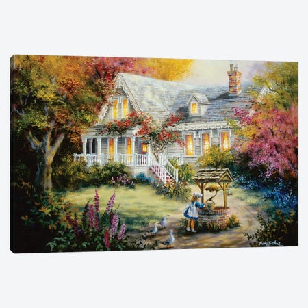 The Wishing Well Canvas Print #BOE155} by Nicky Boehme Canvas Art