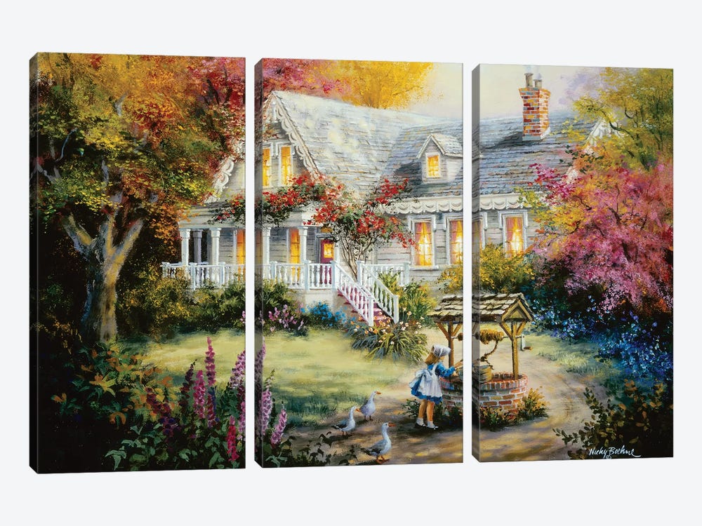 The Wishing Well by Nicky Boehme 3-piece Canvas Wall Art