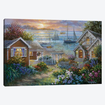 Tranquil Seafront Canvas Print #BOE159} by Nicky Boehme Canvas Print