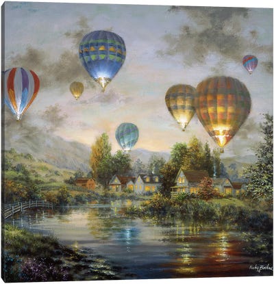 Balloon Glow Canvas Art Print - Hot Air Balloon Art