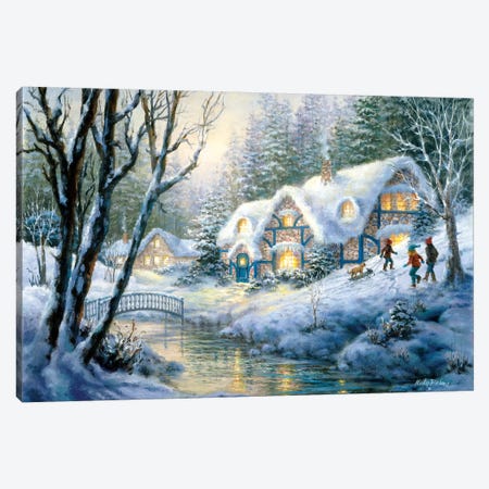 Winter Frolic Canvas Print #BOE167} by Nicky Boehme Canvas Print