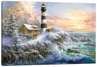 Winter Majesty Canvas Art Print - Lighthouse Art
