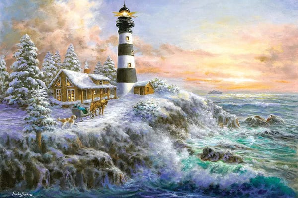 Lighthouses: Winter Majesty by Nicky Boehme