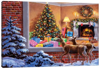 You Better Be Good Canvas Art Print - Christmas Trees & Wreath Art