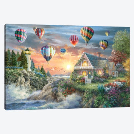 Balloons Over Sunset Cove Canvas Print #BOE178} by Nicky Boehme Canvas Print