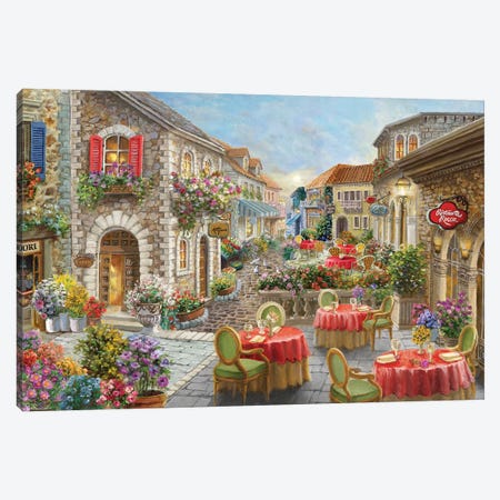 Fiori Caffes Canvas Print #BOE180} by Nicky Boehme Canvas Wall Art