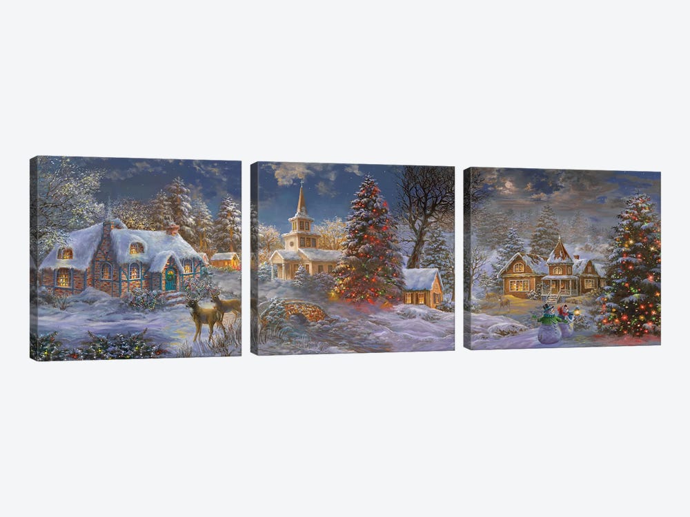 Stillness Of Christmas by Nicky Boehme 3-piece Canvas Art