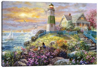 Watching The Sunset Canvas Art Print - Nicky Boehme