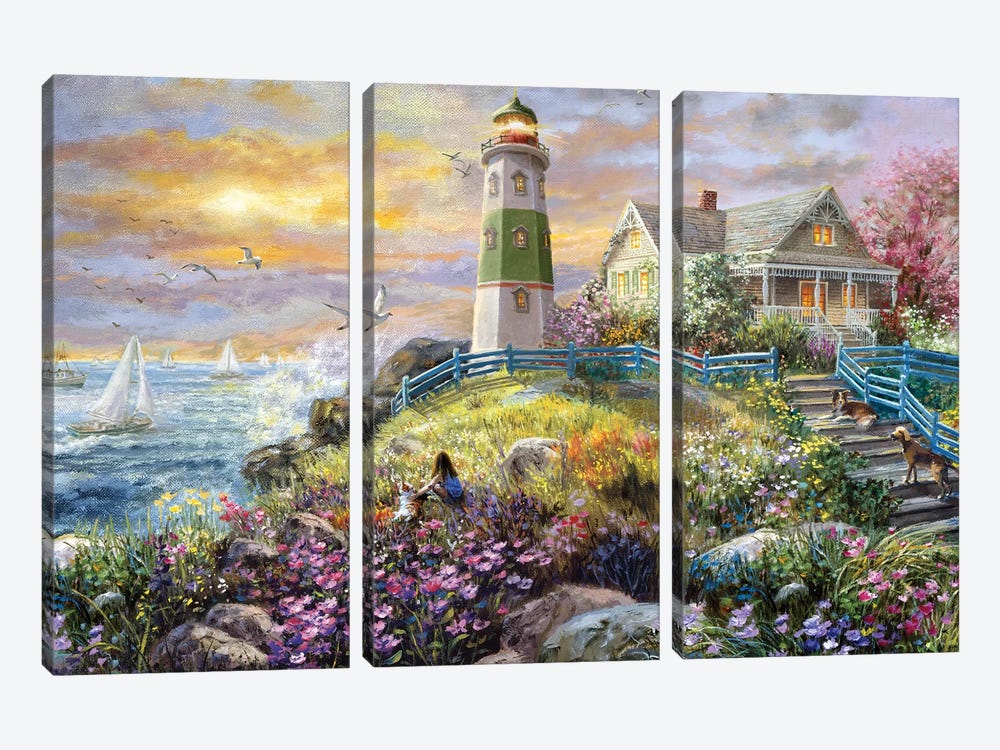 Watching The Sunset by Nicky Boehme 3-piece Canvas Wall Art