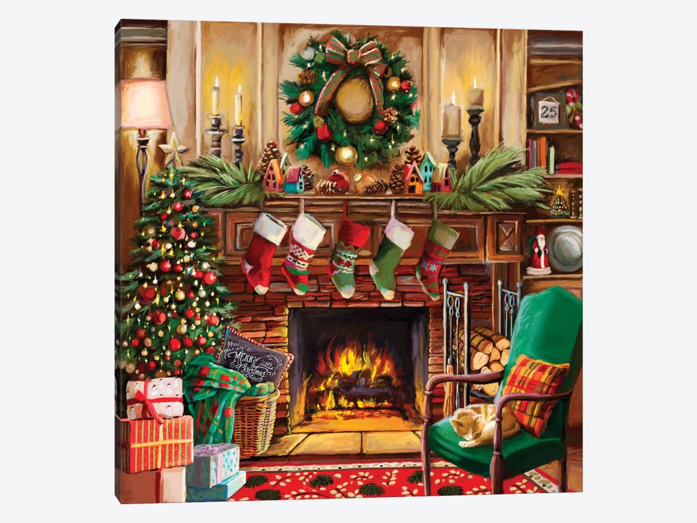 Fireside Christmas by Nicky Boehme 1-piece Canvas Art