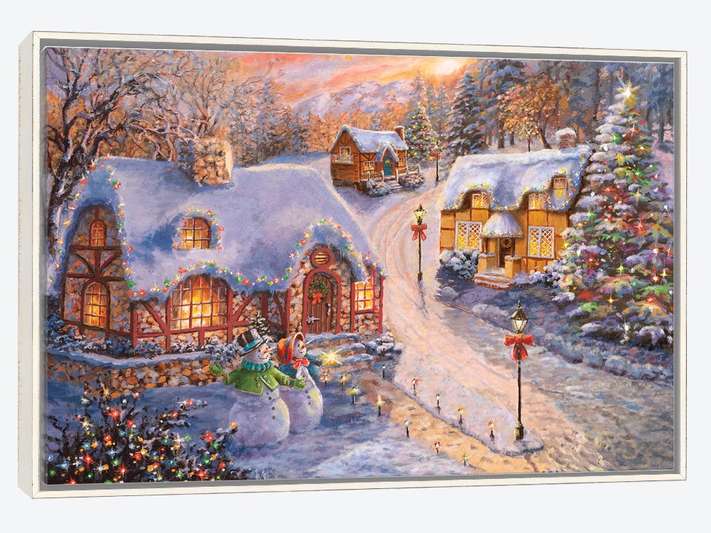 Christmas Cottage I by Nicky Boehme Fine Art Paper Poster (styles > Decorative Art > Holiday Décor > Christmas art) - 16x24x.25