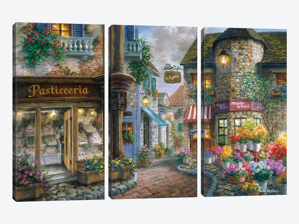 Bello Piazza by Nicky Boehme 3-piece Canvas Art Print
