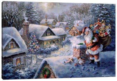 Bringing Joy And Happiness Canvas Art Print - Christmas Scenes