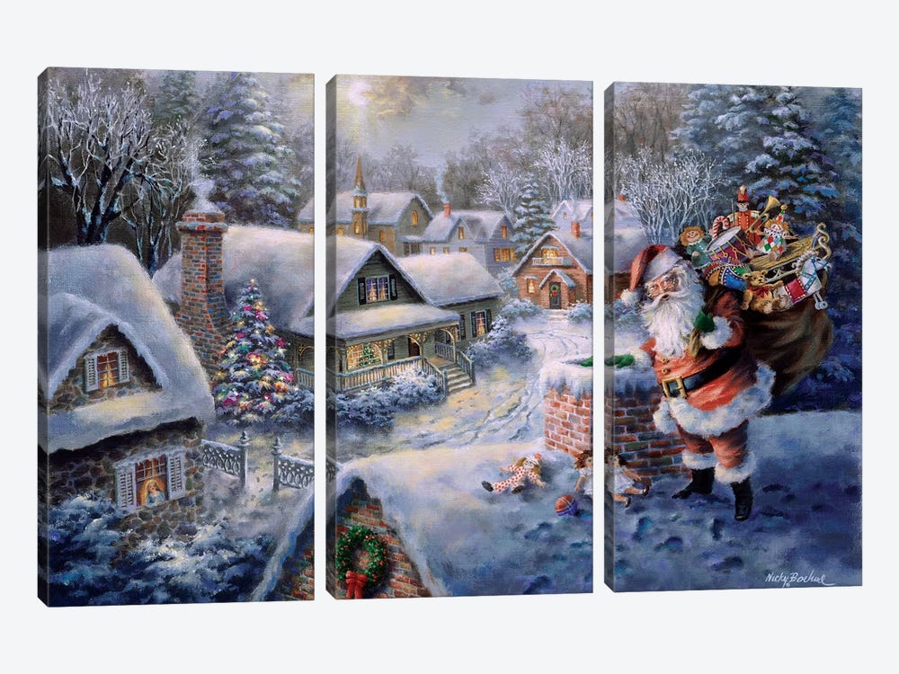 Bringing Joy And Happiness by Nicky Boehme 3-piece Canvas Wall Art
