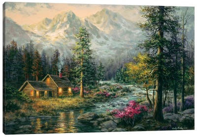 Camper's Cabin Canvas Art Print - House Art