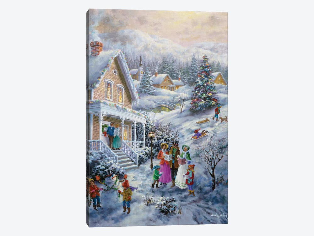 Carolers by Nicky Boehme 1-piece Canvas Artwork