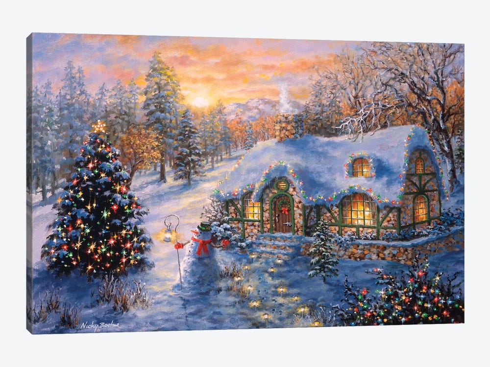 Christmas Cottage I by Nicky Boehme 1-piece Art Print