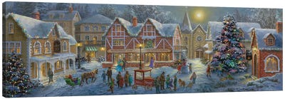 Christmas Village Canvas Art Print - Snowscape Art
