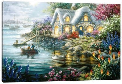 Cottage Cove Canvas Art Print - Nicky Boehme