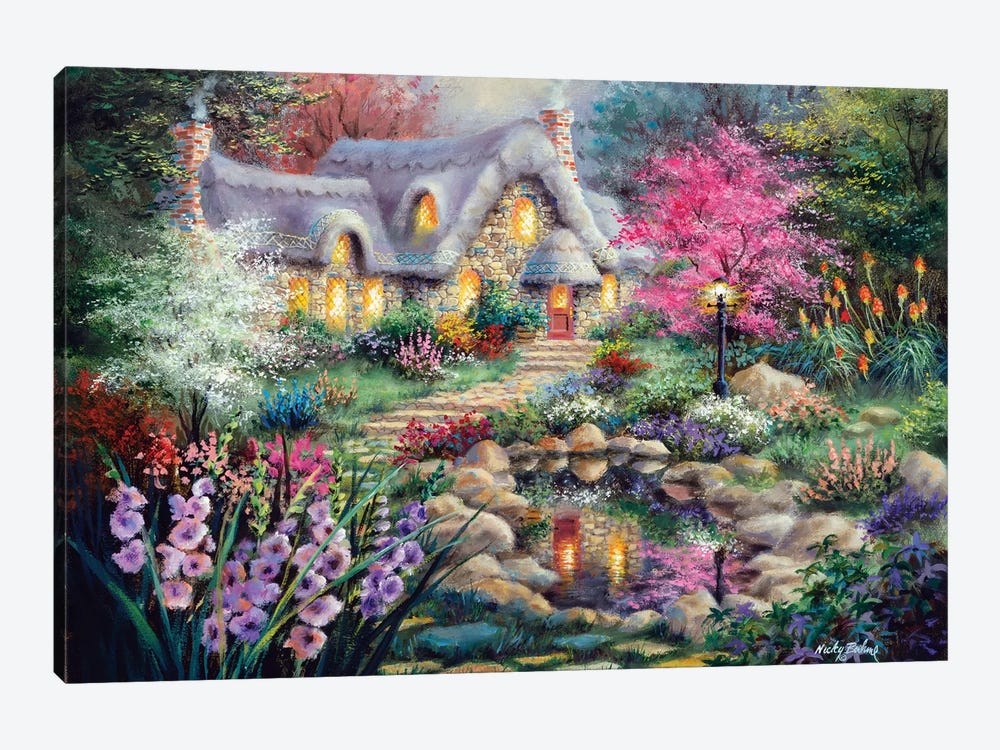 Cottage Pond by Nicky Boehme 1-piece Canvas Print