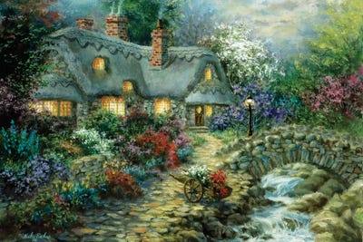 Country Cottage by Nicky Boehme canvas print