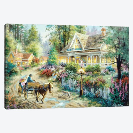 A Country Greeting Canvas Print #BOE3} by Nicky Boehme Canvas Artwork