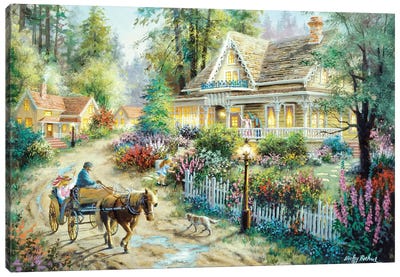 A Country Greeting Canvas Art Print - Nicky Boehme