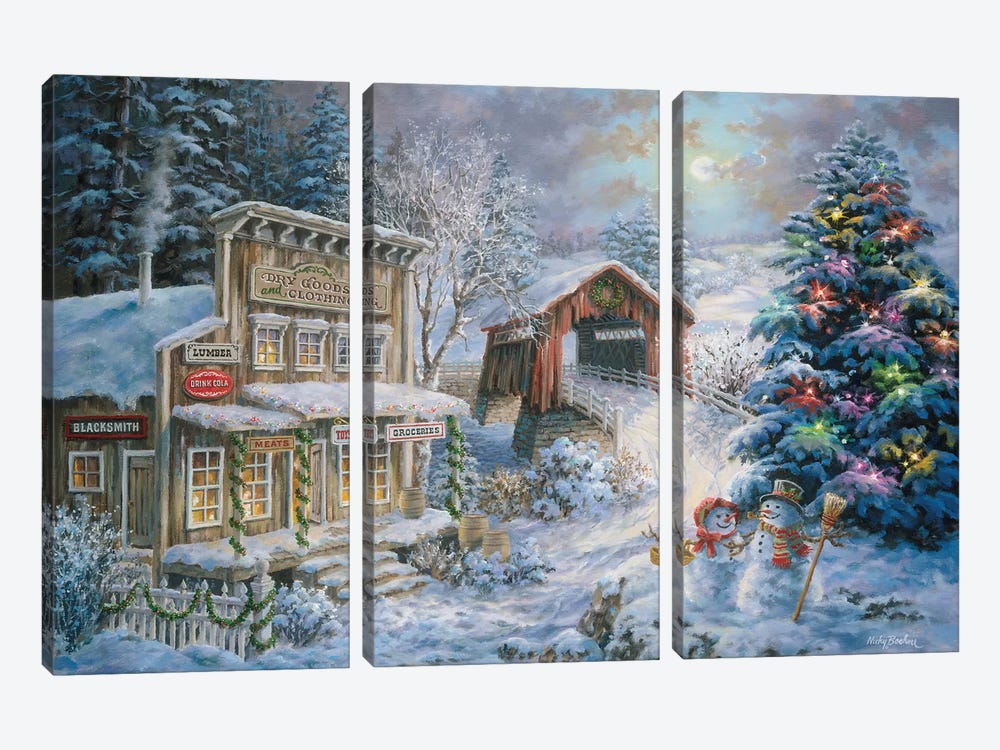 Country Shopping by Nicky Boehme 3-piece Canvas Artwork
