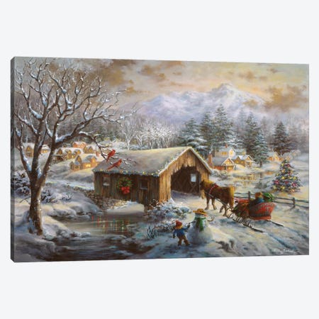 Covered Bridge Canvas Print #BOE45} by Nicky Boehme Canvas Print