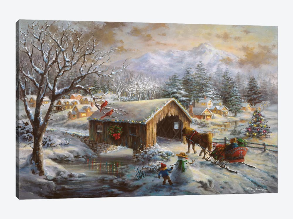Covered Bridge by Nicky Boehme 1-piece Canvas Artwork