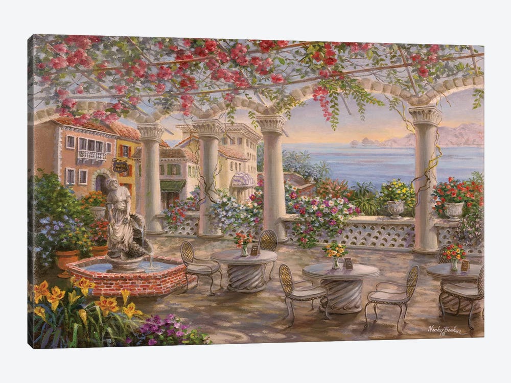 Dining On The Terrace by Nicky Boehme 1-piece Canvas Art