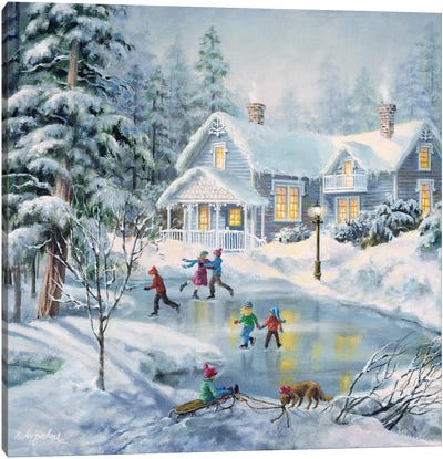 A Fine Winter's Eve Canvas Art Print - Snowscape Art