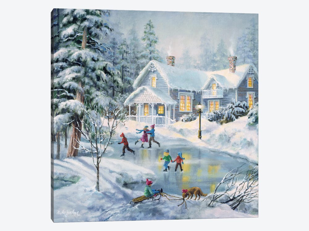 A Fine Winter's Eve by Nicky Boehme 1-piece Canvas Art