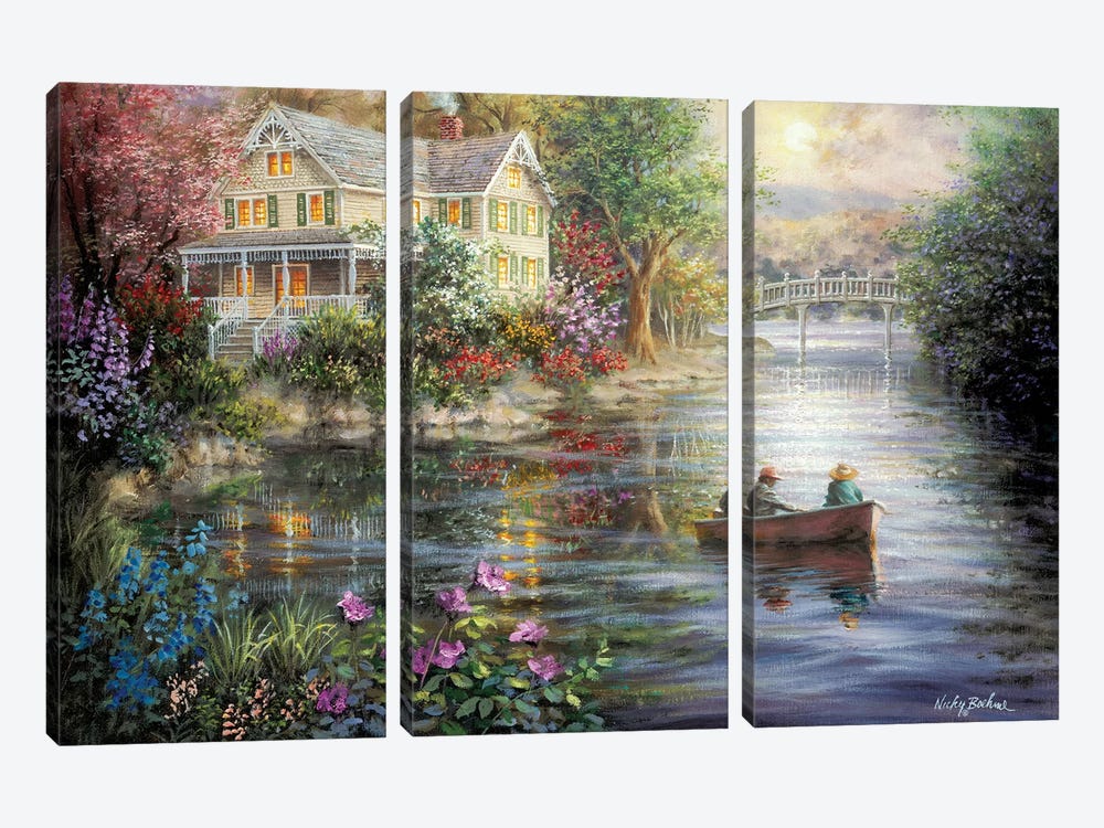 Evening Reflections by Nicky Boehme 3-piece Canvas Art Print