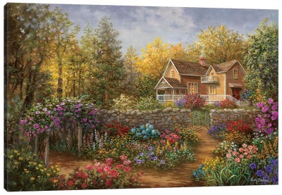 A Pathway Of Color Canvas Art Print - Garden & Floral Landscape Art